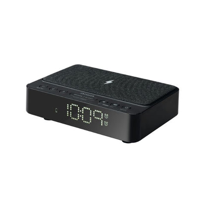 Alarm clock radio with 5W wireless charger for mobile devices