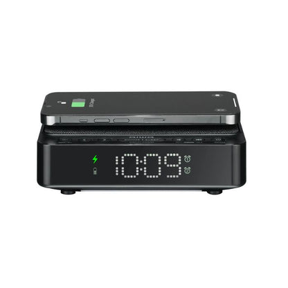 Alarm clock radio with 5W wireless charger for mobile devices
